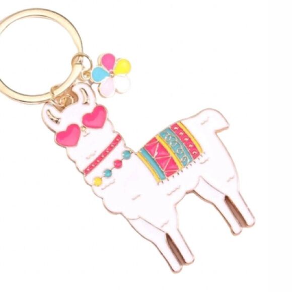 Colorful Alpaca 🦙 Charm Keychain - Picture 3 of 3